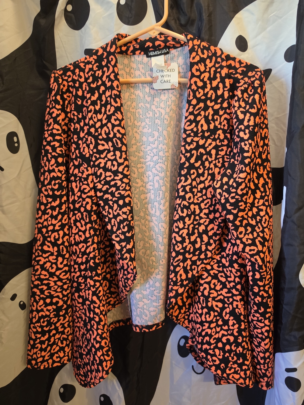 HEIMISH USA Orange and Black Leopard-Print Blazer